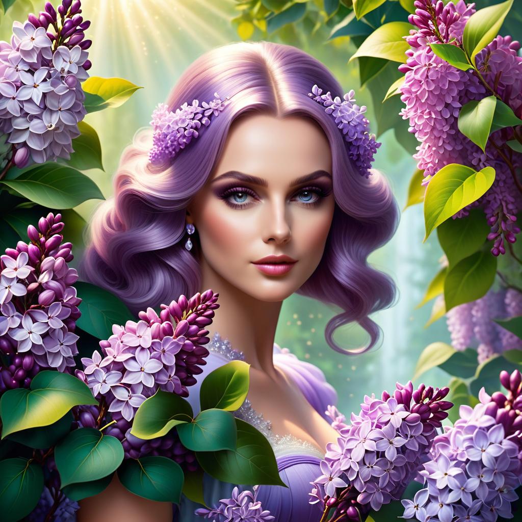  ethereal fantasy concept art of (Lilac) is a genus of shrubs with beautiful flowers and pleasant fragrance. There are many species and varieties of lilacs, differing in colour and shape of flowers. (Greeting card) Postcard design:Background white green gradient decorated with golden curls in fantasy style. In the centre of the card is a bouquet of lilacs with the inscription "For you" . magnificent, celestial, ethereal, painterly, epic, majestic, magical, fantasy art, cover art, dreamy hyperrealistic, full body, detailed clothing, highly detailed, cinematic lighting, stunningly beautiful, intricate, sharp focus, f/1. 8, 85mm, (centered image composition), (professionally color graded), ((bright soft diffused light)), volumetric fog, trending on instagram, trending on tumblr, HDR 4K, 8K