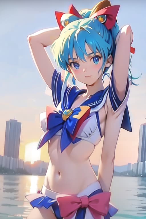  Cirno, bikini, sailor moon style