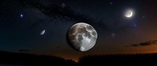 a breathtaking view of the beautiful moon and stars illuminating the night sky, creating a serene and enchanting atmosphere.
