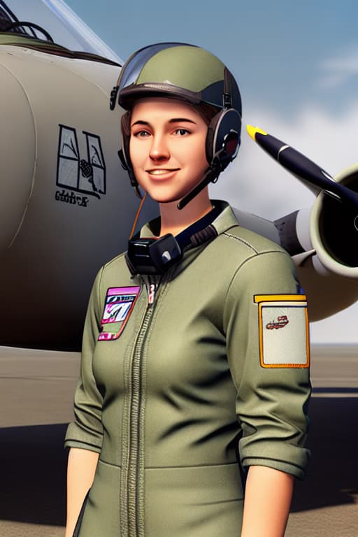  Make a beautiful girl with pilot clothes