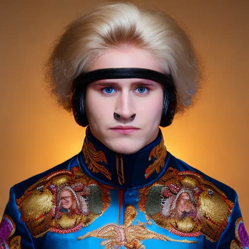 portrait+ style russian queer wrestler blonde very cute dude face