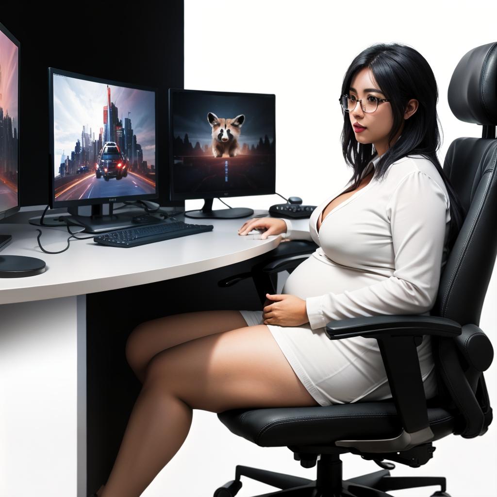  raccoon sitting in gaming chair front a computer on desktop, ((semi anthropomorphic)),(full body), tail, belly, sitting, fat, (chubby), (((white background))), solo, desktop, gaming chair, side view,  [[[clothes]]] hyperrealistic, full body, detailed clothing, highly detailed, cinematic lighting, stunningly beautiful, intricate, sharp focus, f/1. 8, 85mm, (centered image composition), (professionally color graded), ((bright soft diffused light)), volumetric fog, trending on instagram, trending on tumblr, HDR 4K, 8K