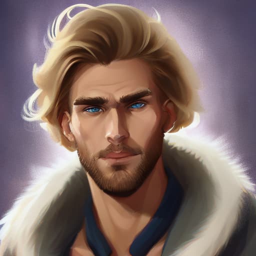 portrait+ style SmackDown queer blonde hunk dude face