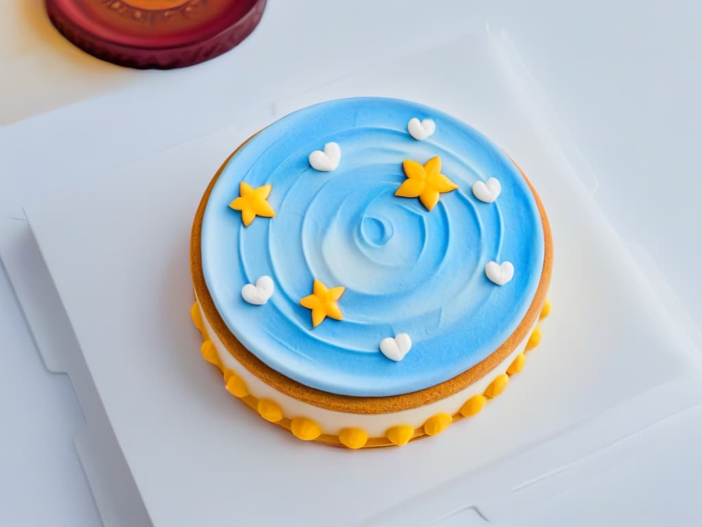  An ultradetailed image of a beautifully decorated cookie with intricate icing designs, showcasing vibrant colors and precise detailing. The cookie is placed on a clean, minimalistic white background, highlighting the artistry and creativity involved in cookie decorating. hyperrealistic, full body, detailed clothing, highly detailed, cinematic lighting, stunningly beautiful, intricate, sharp focus, f/1. 8, 85mm, (centered image composition), (professionally color graded), ((bright soft diffused light)), volumetric fog, trending on instagram, trending on tumblr, HDR 4K, 8K