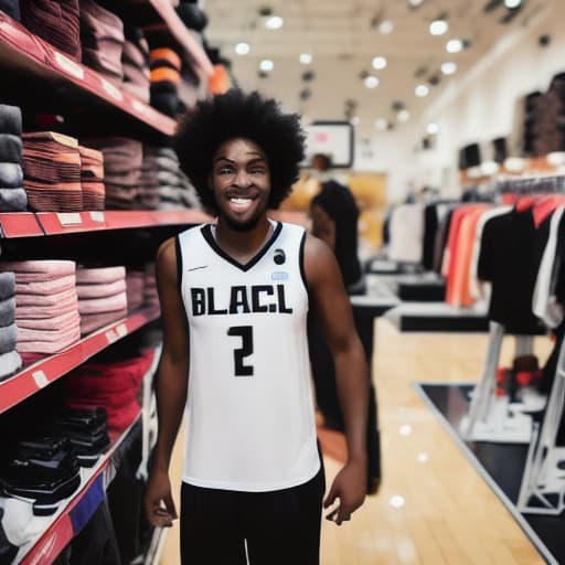  Black basketball player in a store