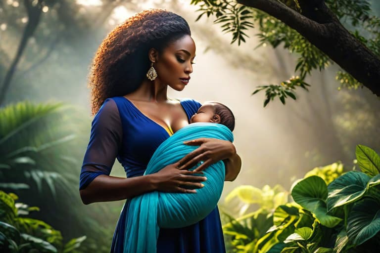  An african woman breastfeeding, 8k photorealistic, cinematic lighting, HD, high details, dramatic, trending on artstation, full body, head shot, film still, stunning photography. award coached, anatomically correct, hyper realistic, super detailed, 4k uhd image, canon eos r3 hyperrealistic, full body, detailed clothing, highly detailed, cinematic lighting, stunningly beautiful, intricate, sharp focus, f/1. 8, 85mm, (centered image composition), (professionally color graded), ((bright soft diffused light)), volumetric fog, trending on instagram, trending on tumblr, HDR 4K, 8K