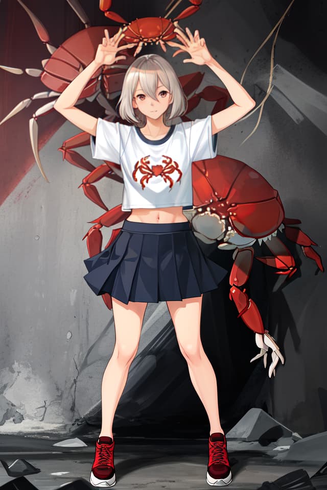  Crab crotch pose, leak, skirt, long