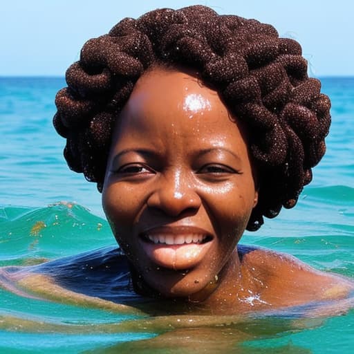  african woman drowning in sea