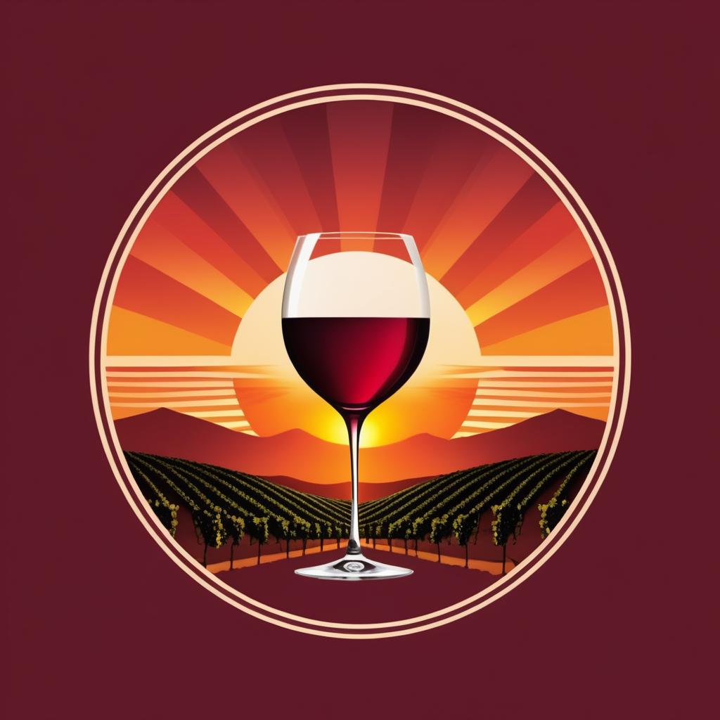  Logo, Sunset wine logo