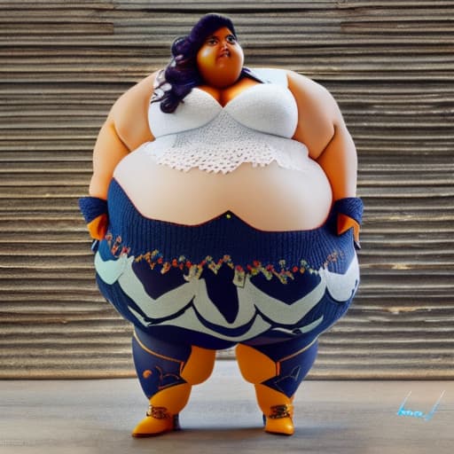 wa-vy style fat, , wearing a  hyperrealistic, full body, detailed clothing, highly detailed, cinematic lighting, stunningly beautiful, intricate, sharp focus, f/1. 8, 85mm, (centered image composition), (professionally color graded), ((bright soft diffused light)), volumetric fog, trending on instagram, trending on tumblr, HDR 4K, 8K