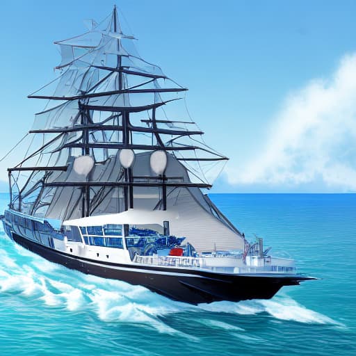  Concept new ship in ocean beautiful weather