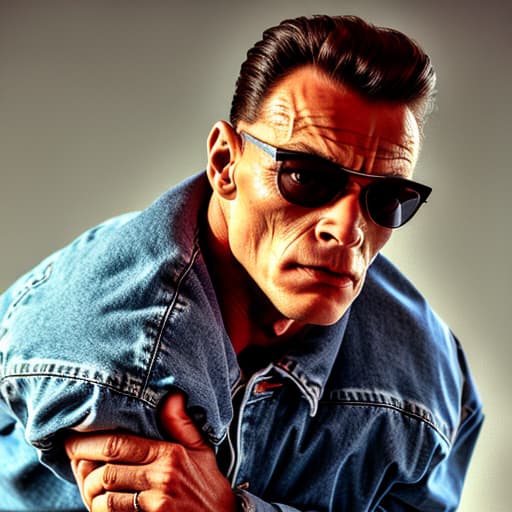 portrait+ style Jean Claude van Damme queer face