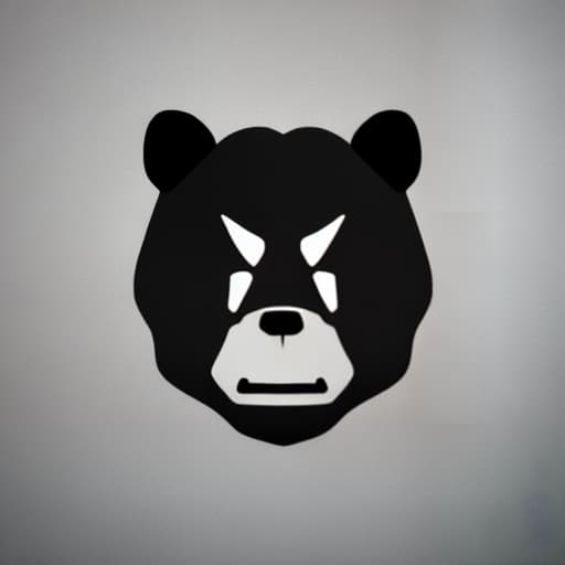  minimalist angry bear head logo