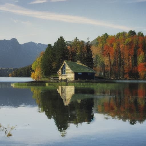  a house on the lake shore