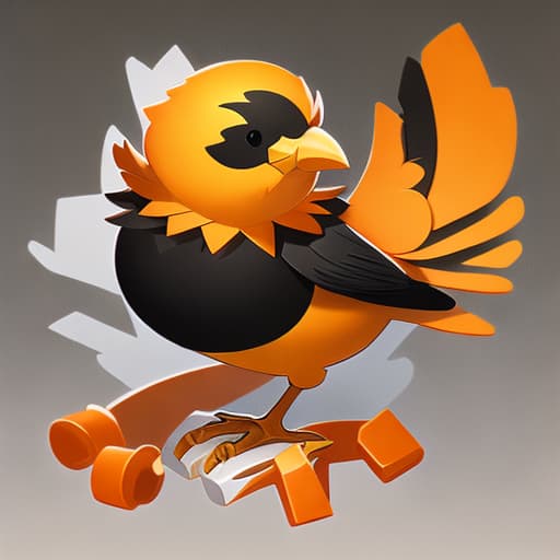  Masterpiece,High Quality,High resolution,The highest resolution,White background,Complicated details,Highest quality,game icon,game icon insute,cartoon_style,full body , a funny  bird, yellow, orange, (black background)