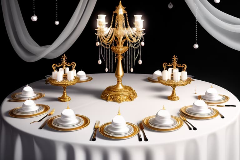  Black background, white table with decorations, pearls on the table, shining pearls on the table, a glass filled with pearls, sparkles of light in the air, round pearls hyperrealistic, full body, detailed clothing, highly detailed, cinematic lighting, stunningly beautiful, intricate, sharp focus, f/1. 8, 85mm, (centered image composition), (professionally color graded), ((bright soft diffused light)), volumetric fog, trending on instagram, trending on tumblr, HDR 4K, 8K