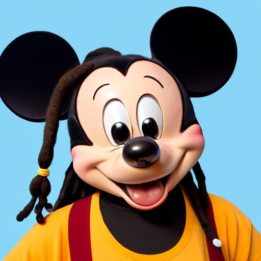  Mickey Mouse with dreads