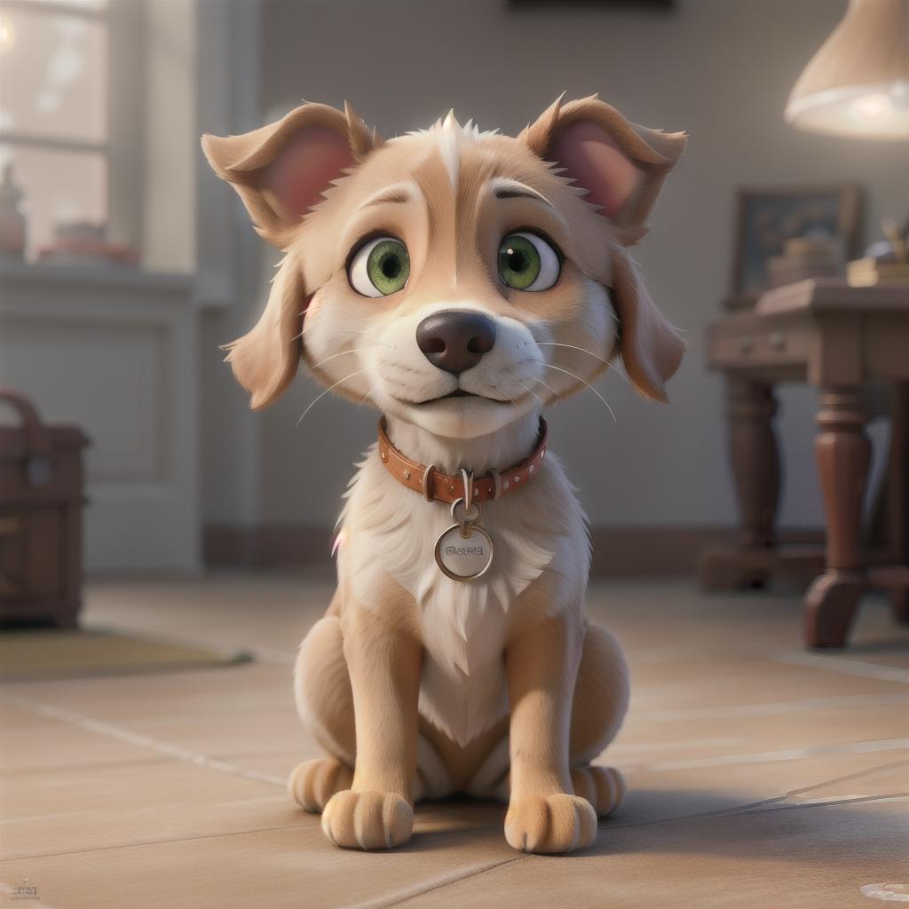  Create a image of dog hyperrealistic, full body, detailed clothing, highly detailed, cinematic lighting, stunningly beautiful, intricate, sharp focus, f/1. 8, 85mm, (centered image composition), (professionally color graded), ((bright soft diffused light)), volumetric fog, trending on instagram, trending on tumblr, HDR 4K, 8K