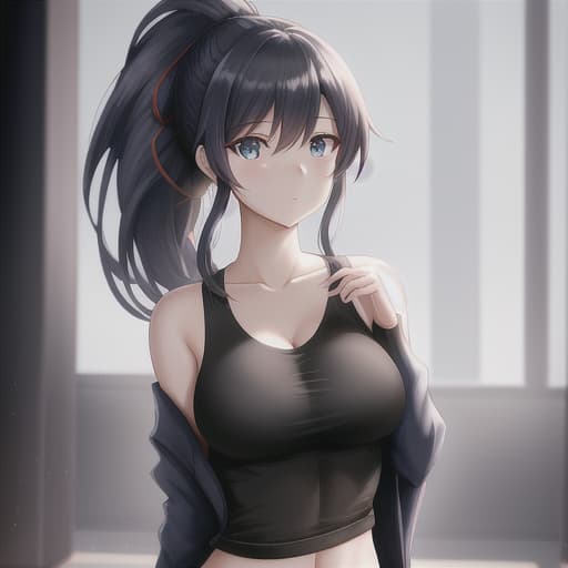  [Mrs. Hanh],[anime background] [anime] [japan anime style] [2D image] [2D anime], [a anime woman, a lantina person, olds, body, blue eyes, ponytail hair style, black hair, flat s], [a outdoor or indoor background, wearing a yoga outfit, full body image], [best quality, 16k image] hyperrealistic, full body, detailed clothing, highly detailed, cinematic lighting, stunningly beautiful, intricate, sharp focus, f/1. 8, 85mm, (centered image composition), (professionally color graded), ((bright soft diffused light)), volumetric fog, trending on instagram, trending on tumblr, HDR 4K, 8K