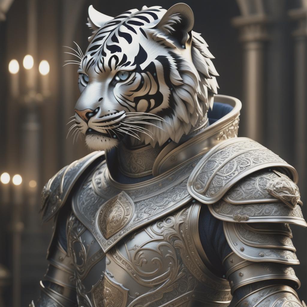  Luxury product style (Conceptual art), (((man's design))), man with a tiger's head, wearing medieval armor, high detail . Elegant, sophisticated, high end, luxurious, professional, highly detailed hyperrealistic, full body, detailed clothing, highly detailed, cinematic lighting, stunningly beautiful, intricate, sharp focus, f/1. 8, 85mm, (centered image composition), (professionally color graded), ((bright soft diffused light)), volumetric fog, trending on instagram, trending on tumblr, HDR 4K, 8K