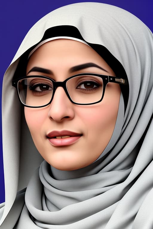  Generate an Hd quality image of an Arabian wearing a Hijab and glasses. The photo should capture her from the front, highlighting her traditional attire and reflecting the cultural essence of the Arabs region.