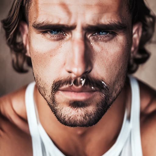 portrait+ style russian queer fitness model brunette very cute dilf dude face