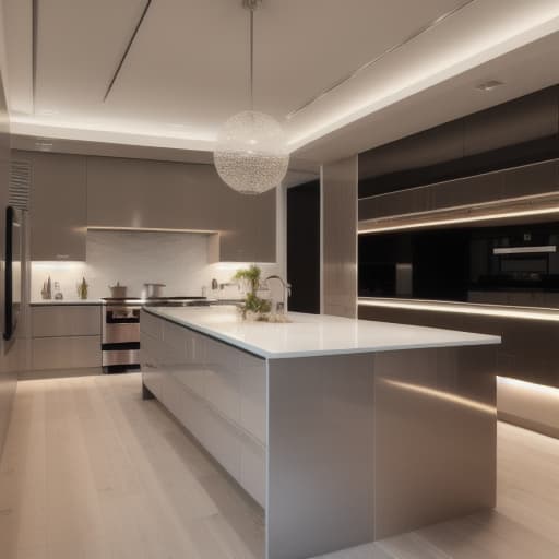  modern luxury kitchen  hyperrealistic, full body, detailed clothing, highly detailed, cinematic lighting, stunningly beautiful, intricate, sharp focus, f/1. 8, 85mm, (centered image composition), (professionally color graded), ((bright soft diffused light)), volumetric fog, trending on instagram, trending on tumblr, HDR 4K, 8K