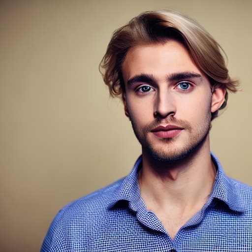 portrait+ style Russian homosexual queer YouTuber blonde hunk dude face