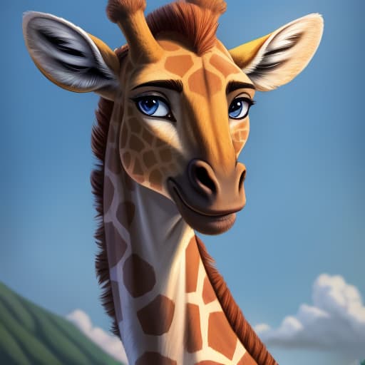  giraffe furry, open eyes, digital art, masterpiece, 4k, fine details,