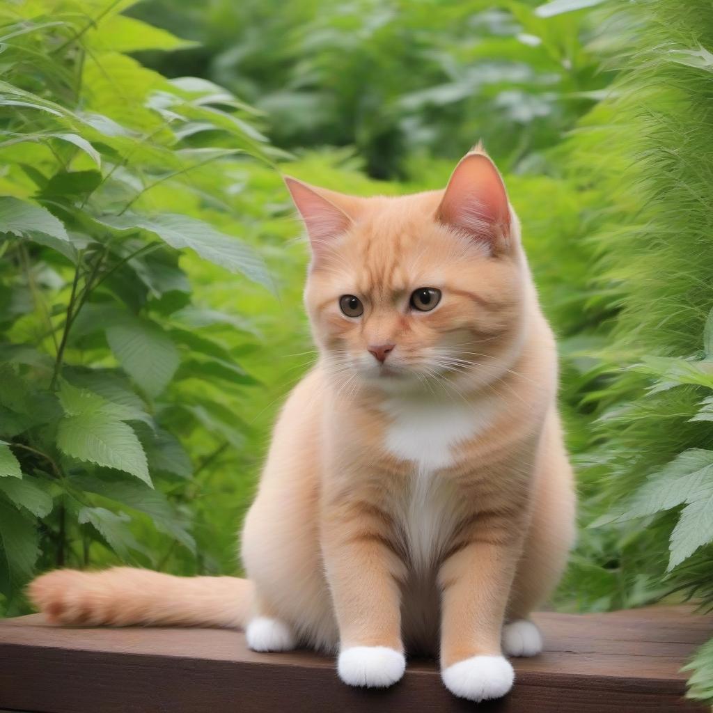  Picture of a cat Strong in the forest