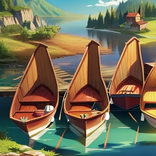  Mountains, lakes, boats, sun