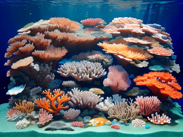  masterpiece, best quality, Most Beautiful in deep sea teeming with vibrant corals, diverse marine life, and enchanting underwater landscapes, full of corals, acrophore, small fishes, anemones, dolphin, various algaes, caves, colorful,all captured in stunning 8k resolution with intricate details.