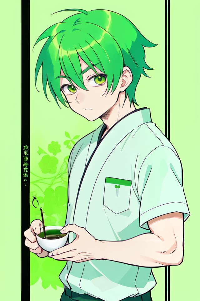  Green hair good looking guy Takebayashi tei