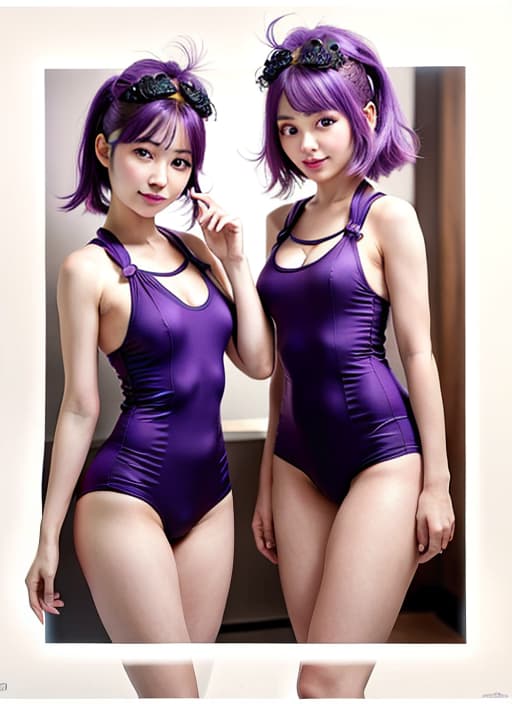  Purple hair, cute, smile, (Masterpiece, BestQuality:1.3), (ultra detailed:1.2), (hyperrealistic:1.3), (RAW photo:1.2),High detail RAW color photo, professional photograph, (Photorealistic:1.4), (realistic:1.4), ,professional lighting, (japanese), beautiful face, (realistic face)