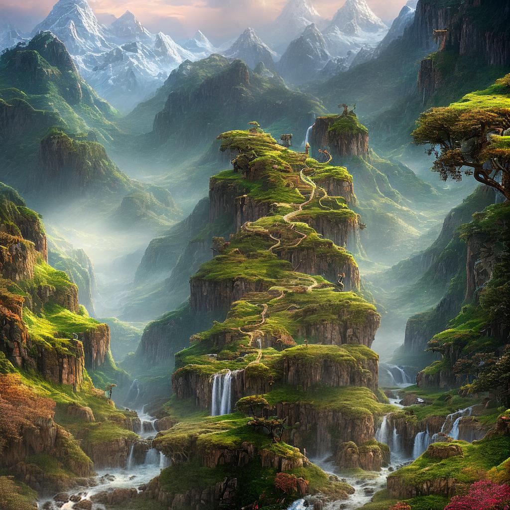  Step into a mesmerizing classical garden landscape that epitomizes elegance and tranquility. This artwork, created with the best quality and ultra-detailed elements, presents a scene of majestic mountains, a meandering river, a graceful small bridge, and an overall antique charm. The high detailed depiction in 8k resolution will transport you to a bygone era. hyperrealistic, full body, detailed clothing, highly detailed, cinematic lighting, stunningly beautiful, intricate, sharp focus, f/1. 8, 85mm, (centered image composition), (professionally color graded), ((bright soft diffused light)), volumetric fog, trending on instagram, trending on tumblr, HDR 4K, 8K