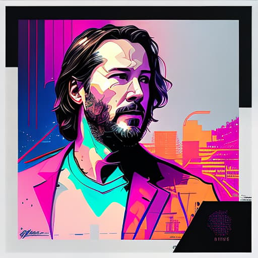 nvinkpunk Keanu Reeves, analytical cubism hyperrealistic, full body, detailed clothing, highly detailed, cinematic lighting, stunningly beautiful, intricate, sharp focus, f/1. 8, 85mm, (centered image composition), (professionally color graded), ((bright soft diffused light)), volumetric fog, trending on instagram, trending on tumblr, HDR 4K, 8K