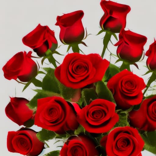  red roses on white background