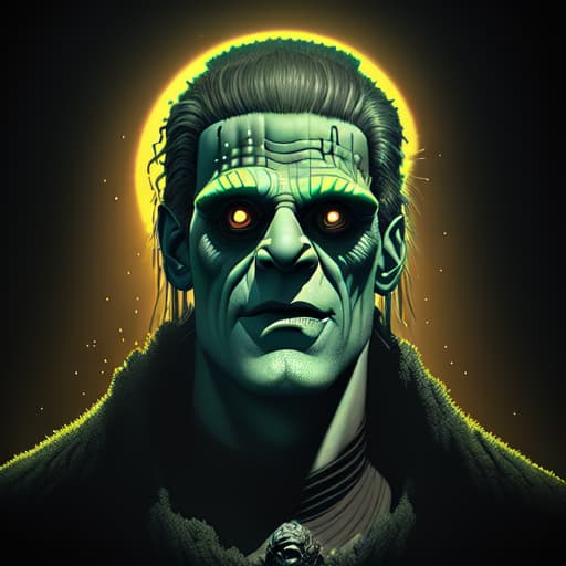 in OliDisco style Frankenstein in b.w