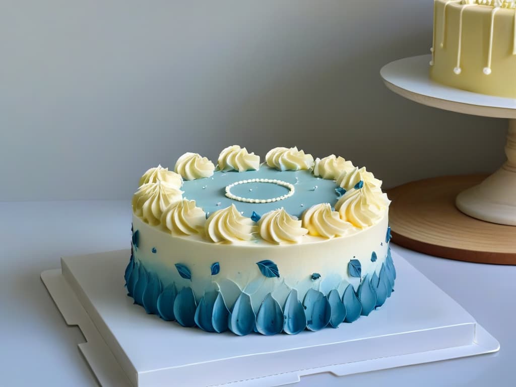  A highresolution, minimalist image of Éric Lanlard elegantly decorating a traditional British cake with intricate piping details, showcasing his refined pastry skills and French influence on British baking. The focus is on his precise hand movements and the artistry of his creation, set against a clean, uncluttered background to highlight the craftsmanship and sophistication of his pastry work. hyperrealistic, full body, detailed clothing, highly detailed, cinematic lighting, stunningly beautiful, intricate, sharp focus, f/1. 8, 85mm, (centered image composition), (professionally color graded), ((bright soft diffused light)), volumetric fog, trending on instagram, trending on tumblr, HDR 4K, 8K