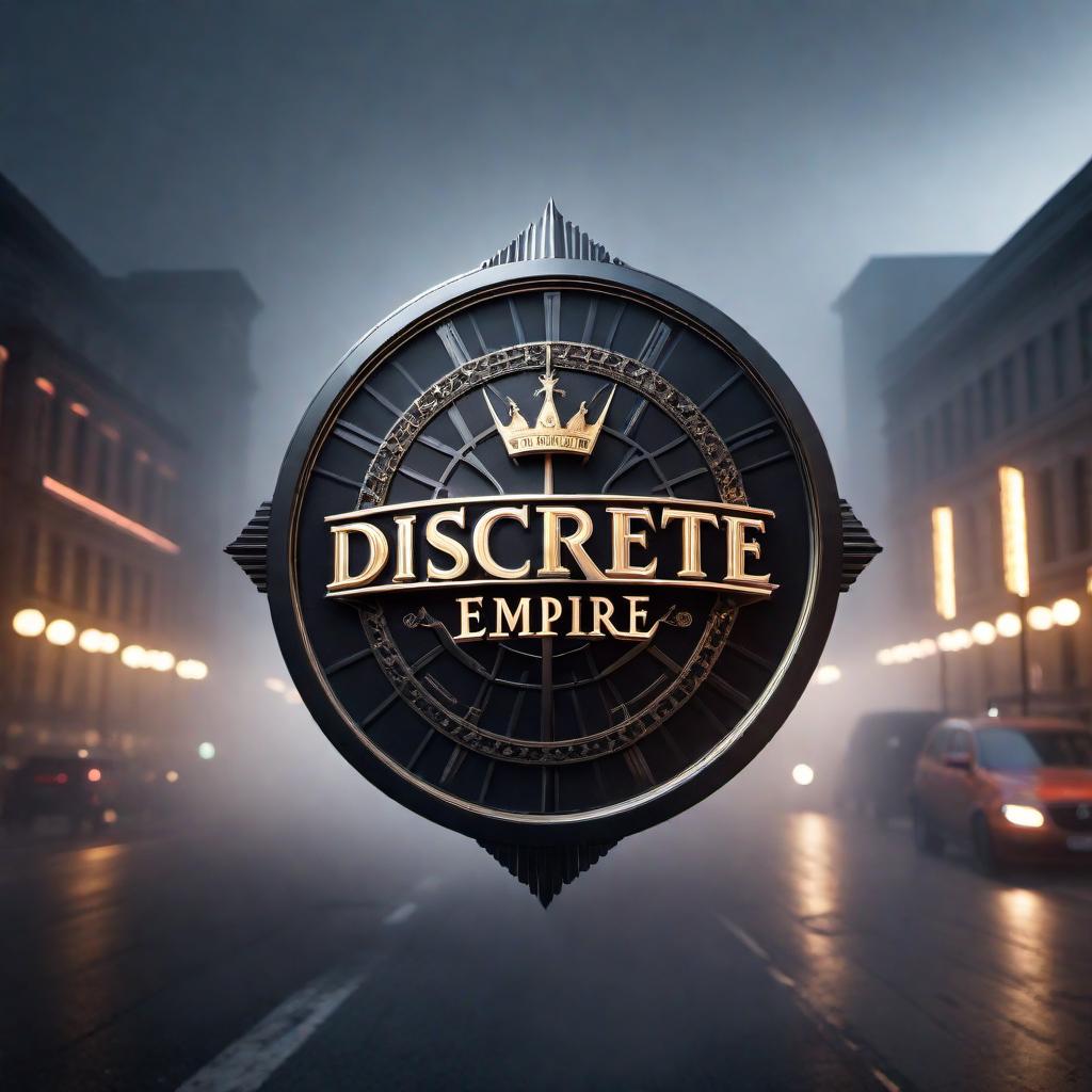  Discrete Empire logo hyperrealistic, full body, detailed clothing, highly detailed, cinematic lighting, stunningly beautiful, intricate, sharp focus, f/1. 8, 85mm, (centered image composition), (professionally color graded), ((bright soft diffused light)), volumetric fog, trending on instagram, trending on tumblr, HDR 4K, 8K