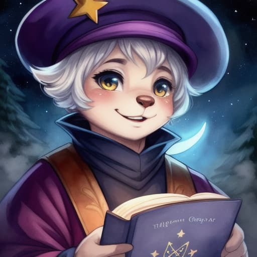  watercolor, storybook, child-book, Young boy looking at the silver star charm on his purple hat, happy expression, night sky with a crescent moon and stars., best quality, very detailed, high resolution, sharp, sharp image hyperrealistic, full body, detailed clothing, highly detailed, cinematic lighting, stunningly beautiful, intricate, sharp focus, f/1. 8, 85mm, (centered image composition), (professionally color graded), ((bright soft diffused light)), volumetric fog, trending on instagram, trending on tumblr, HDR 4K, 8K