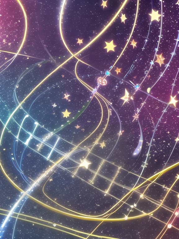  Cute musical notes and sparkling stars and gems wallpaper