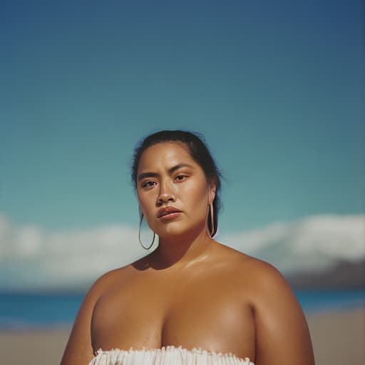 analog style Portrait of a Polynesian woman