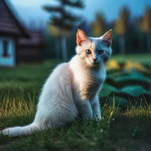  cat hyperrealistic, full body, detailed clothing, highly detailed, cinematic lighting, stunningly beautiful, intricate, sharp focus, f/1. 8, 85mm, (centered image composition), (professionally color graded), ((bright soft diffused light)), volumetric fog, trending on instagram, trending on tumblr, HDR 4K, 8K