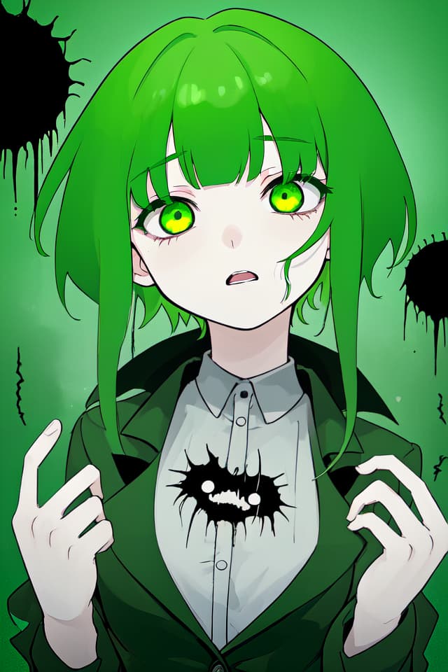  The horror of green hair characters