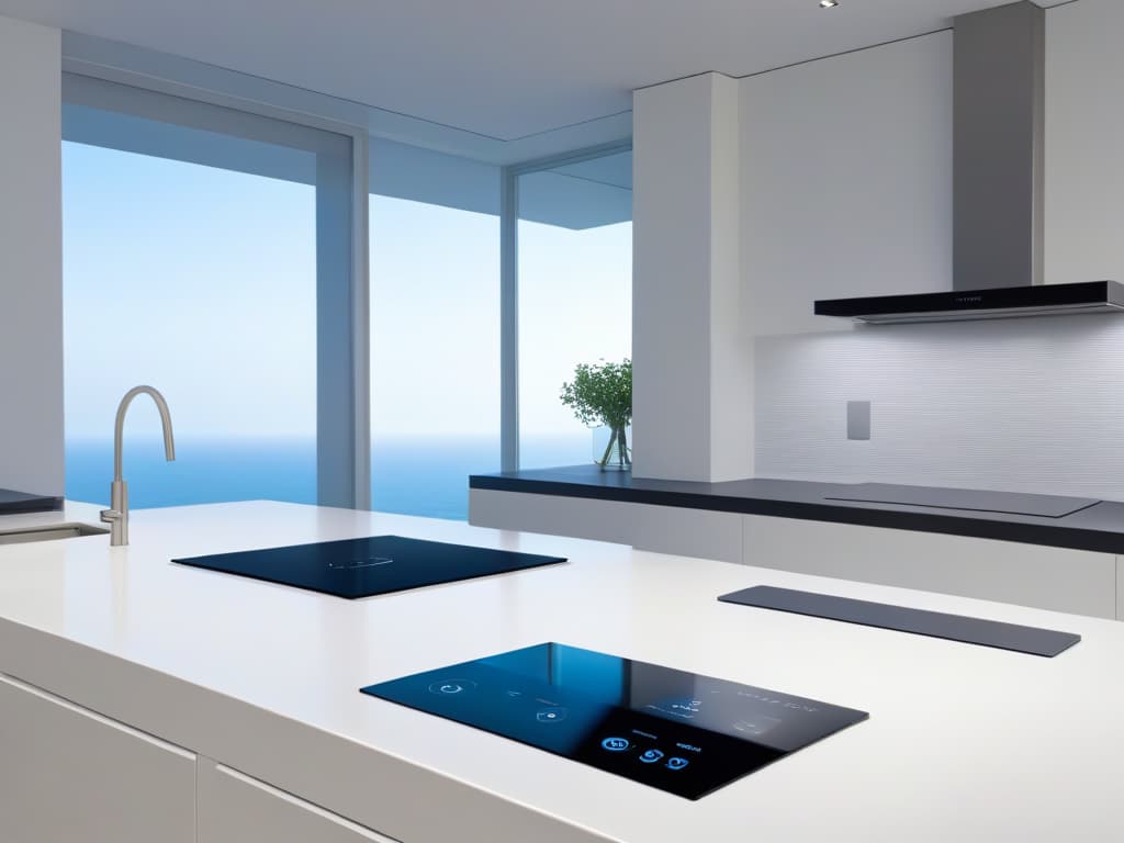  An ultradetailed image showcasing a sleek, modern kitchen with stateoftheart digital baking tools neatly organized on a pristine white countertop. The tools include a hightech digital scale, a precision mixer with a touchscreen interface, and a futuristic oven with advanced baking settings. Soft natural light streams in through a large window, casting a gentle glow on the immaculate stainless steel appliances and minimalist kitchen decor. The overall aesthetic is clean, sophisticated, and inviting, embodying the perfect blend of culinary tradition and cuttingedge technology. hyperrealistic, full body, detailed clothing, highly detailed, cinematic lighting, stunningly beautiful, intricate, sharp focus, f/1. 8, 85mm, (centered image composition), (professionally color graded), ((bright soft diffused light)), volumetric fog, trending on instagram, trending on tumblr, HDR 4K, 8K