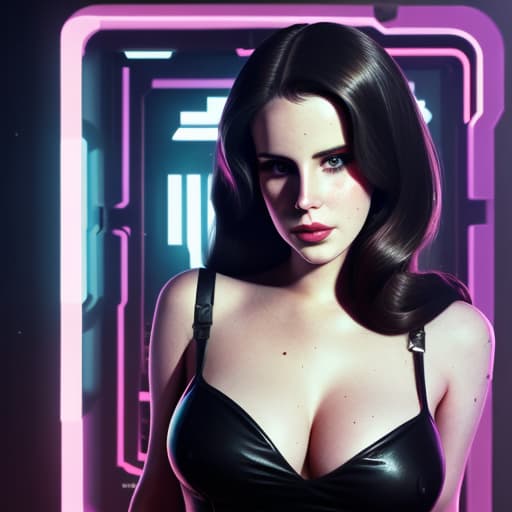  Portrait of lana del rey as a cyberpunk cyborg