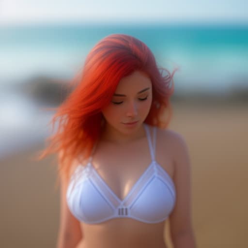  red head girl on a beach