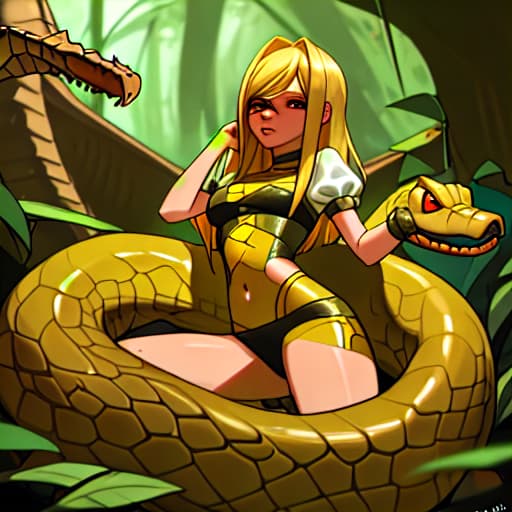  chica rubia hypnorizada por una serpiente