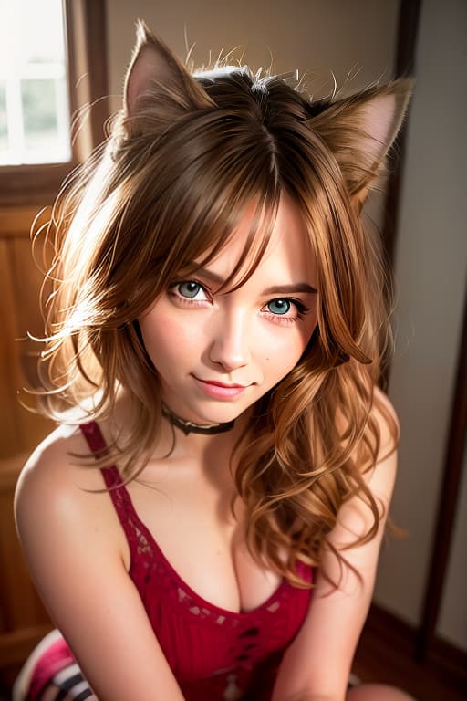  With a cat, (8k, RAW photo, best quality, masterpiece:1.2), High detail RAW color photo, professional photograph, cowboyshot, (realistic, photo realistic:1.37), ((best quality)), 1 girl, cinematic light, (finerly detailed face:1.2), (masterpiece:1.5), (best quality:1.2), (smiling:1.2), (looking at viewer:1.2)